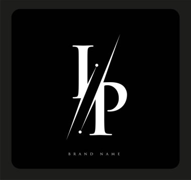 Şirket adı olan siyah-beyaz renk ve / renk tasarımı için ilk logo IP 'si. İş ve şirket kimliği için vektör logosu.