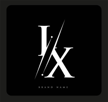 Şirket adı siyah-beyaz renk ve / renk tasarımı için ilk logo harfi IX. İş ve şirket kimliği için vektör logosu.