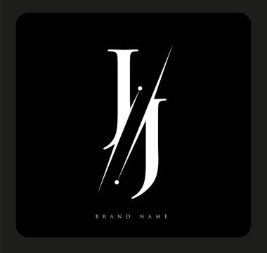 Şirketin adı olan siyah-beyaz renk ve / renk tasarımı için ilk logo harfleri JJ. İş ve şirket kimliği için vektör logosu.