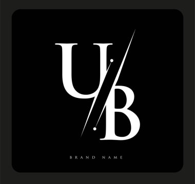 Şirketin adı siyah-beyaz renk ve / renk tasarımı için ilk harf UB. İş ve şirket kimliği için vektör logosu.