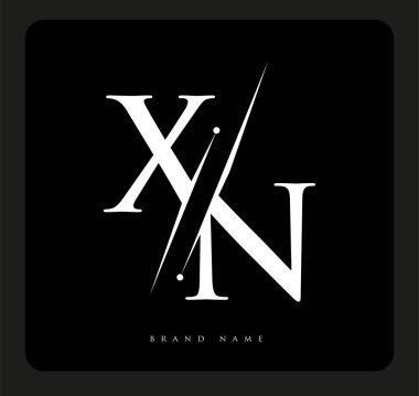 Şirketin adı XN. Siyah-beyaz renk ve / renk tasarımı için ilk harf. İş ve şirket kimliği için vektör logosu.