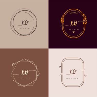 İkinci Kaptanın el yazısı logo vektörü ayarlandı. El yazısı. Logo markası, kadın ve lüks logo tasarımı..