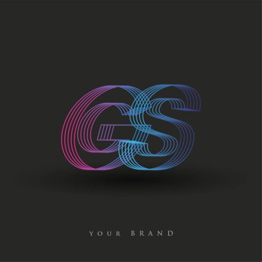 İlk harf logosu GS renkli mavi ve morumsu çizgili bileşim, Vector logo tasarım şablonu elemanları işletmeniz veya şirket kimliğiniz için.