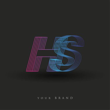 İlk harf logosu HS renkli mavi ve morumsu çizgili bileşim, Vector logo tasarım şablonu elemanları iş veya şirket kimliğiniz için.