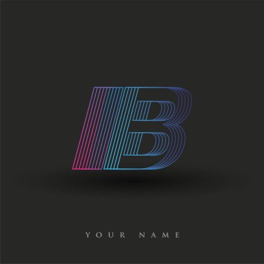 İlk harf logosu IB renkli mavi ve morumsu çizgili bileşim, Vector logo tasarım şablonu elemanları iş veya şirket kimliğiniz için.