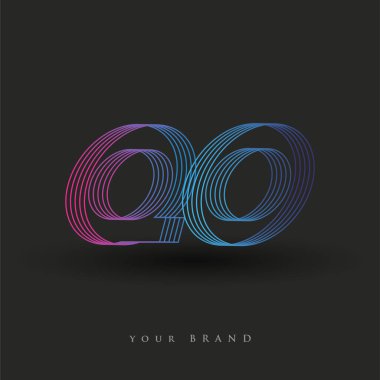 İlk harf QO renk mavi ve mor çizgili logo, şirket veya şirket kimliğiniz için vektör logo tasarım şablonu unsurları.