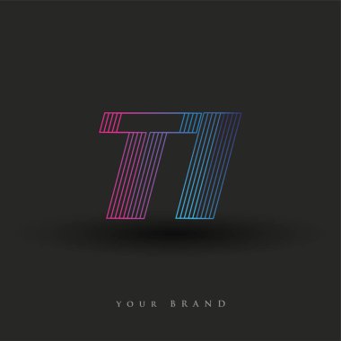 İlk harf logosu TI mavi ve morumsu çizgili kompozisyon, Vector logo tasarım şablonu elemanları iş veya şirket kimliğiniz için.