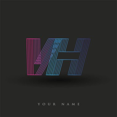 İlk harf logosu VH renkli mavi ve morumsu çizgili bileşim, Vector logo tasarım şablonu elemanları iş veya şirket kimliğiniz için.
