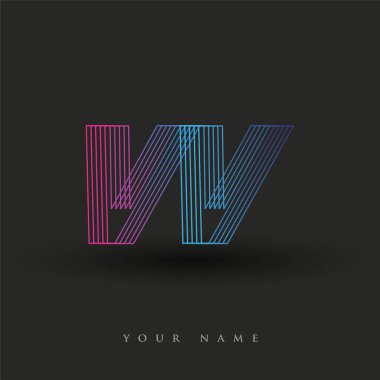 İlk harf logosu VV renkli mavi ve morumsu çizgili kompozisyon, şirket veya şirket kimliğiniz için vektör logo tasarım şablonu unsurları.