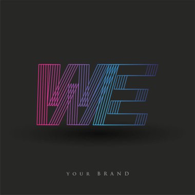 İlk harf logosu mavi ve moru çizgili kompozisyon ile renklendirdik, Vector logo tasarım şablonu elemanları şirketiniz veya şirket kimliğiniz için.