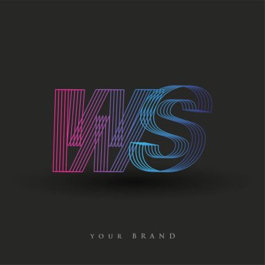 İlk harf logosu WS renkli mavi ve morumsu çizgili bileşim, Vector logo tasarım şablonu elemanları iş veya şirket kimliğiniz için.
