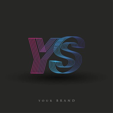 İlk harf YS logosu çizgili kompozisyon ile mavi ve morumsu renklendirilmiş, şirketiniz veya şirket kimliğiniz için vektör logo şablonu unsurları tasarladı.
