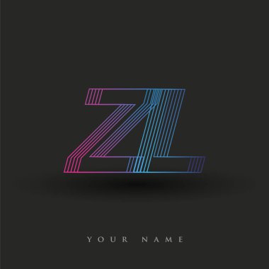 İlk harf logosu ZL renkli mavi ve morumsu çizgili kompozisyon, şirket veya şirket kimliğiniz için vektör logo tasarım şablonu unsurları.