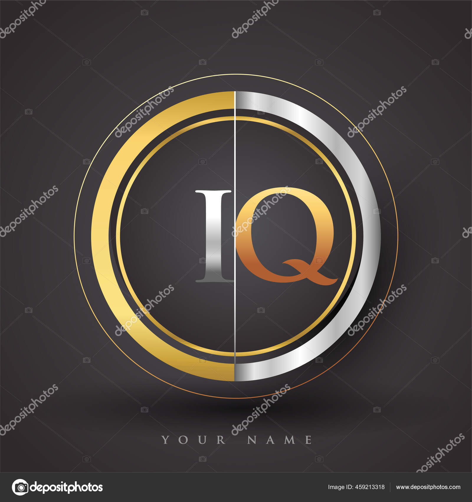 Letter Logo Circle Gold Silver Colored Vector Design Template Elements Vector Image By C Wikagrahic Vector Stock