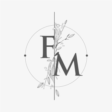 El Çizimi Çiçekli FM İlk Logosu, Çember ve Çiçekli Düğün Yazı Tipi Logosu.