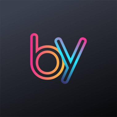 İlk logo küçük harfli, renkli mavi, turuncu ve pembe, birbirine bağlı yuvarlak logo, modern ve basit logo tasarımı.