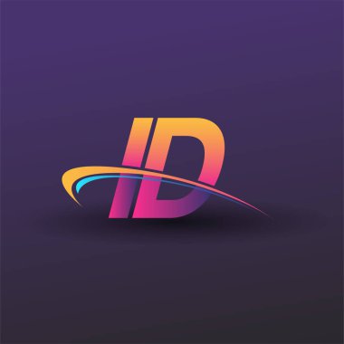 İlk harf ID logotype şirketi adı mavi, sarı ve morumsu. iş ve şirket kimliği için vektör logosu.