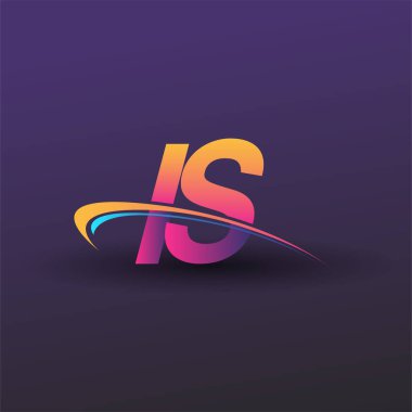 İlk harf logotype şirketi adı mavi, sarı ve morumsu. iş ve şirket kimliği için vektör logosu.