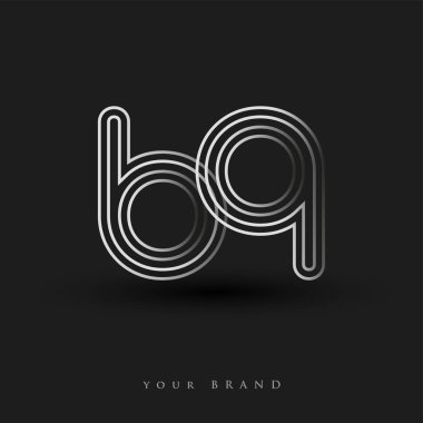 Başlangıçta BQ logosu çizgili kompozisyon ve küçük harf, Vector logo tasarım şablonu elemanları şirketiniz veya şirket kimliğiniz için siyah ve beyazdı.