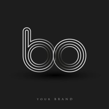 İlk logo, çizgili kompozisyon ve küçük harf, Vector logo şablonu elemanları şirketiniz veya şirket kimliğiniz için siyah beyaz..