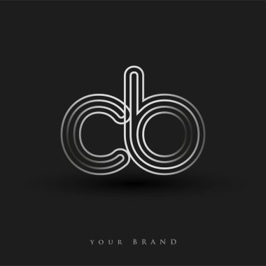 CB başlangıç logosu çizgili kompozisyon ve küçük harf, Vector logo şablonu elemanları şirketiniz veya şirket kimliğiniz için siyah beyaz.