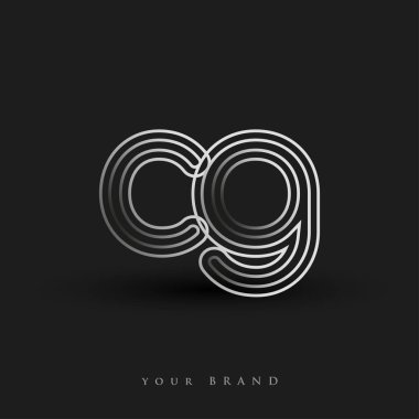 İlk logo siyah beyaz çizgili kompozisyon ve küçük harf, Vector logo şablonu elemanları iş veya şirket kimliğiniz için.