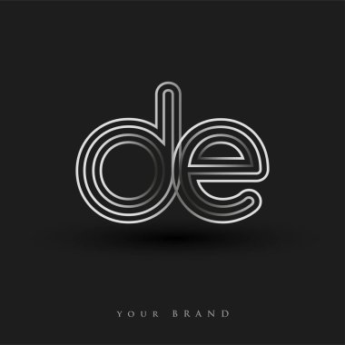 İlk logo de renkli siyah beyaz çizgili kompozisyon ve küçük harf, Vector logo şablon elemanları iş veya şirket kimliğiniz için.