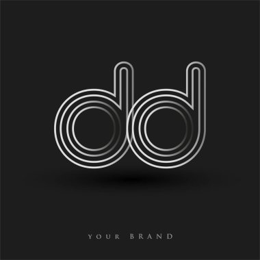 başlangıçta DD logosu çizgili kompozisyon ve küçük harf, Vector logo şablonu elemanları şirketiniz veya şirket kimliğiniz için siyah ve beyazdı.