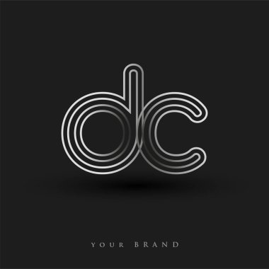 Başkentin ilk logosu çizgili kompozisyon ve küçük harf, Vector logo şablon elemanları şirketiniz veya şirket kimliğiniz için siyah-beyaz renklendirilmiş.