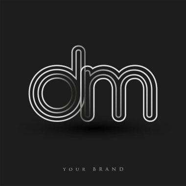 İlk logo siyah-beyaz çizgili kompozisyon ve küçük harf, Vector logo şablonu elemanları iş veya şirket kimliğiniz için.