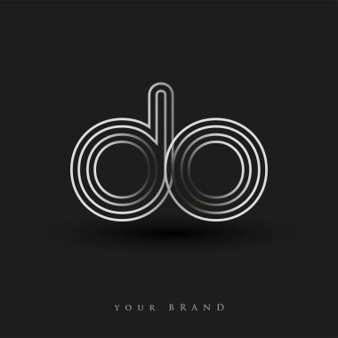 başlangıç logosu, çizgili kompozisyon ve küçük harf, Vector logo şablon elemanları şirketiniz veya şirket kimliğiniz için siyah beyaz olarak renklendirildi.