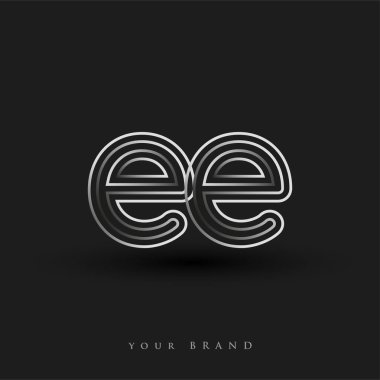 Başlangıçta EE logosu çizgili kompozisyon ve küçük logo, şirket kimliğiniz için vektör logosu şablonu unsurları içeren siyah ve beyaz renkliydi.