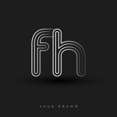 Başlangıçta FH logosu çizgili kompozisyon ve küçük harf, Vector logo tasarım şablonu elemanları şirketiniz veya şirket kimliğiniz için siyah ve beyaza boyandı.