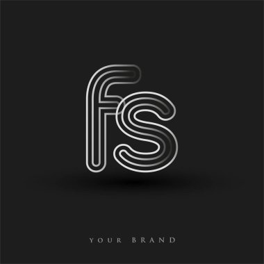 ilk logo FS renkli siyah beyaz çizgili kompozisyon ve küçük harf, Vector logo şablon elemanları iş veya şirket kimliğiniz için.