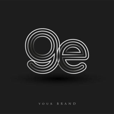 Başlangıçta GE logosu çizgili kompozisyon ve küçük harf, Vector logosu şablon elemanları şirketiniz veya şirket kimliğiniz için siyah ve beyazdır.