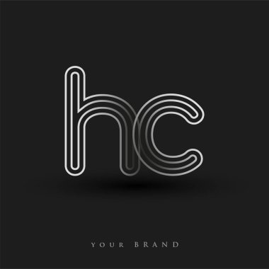Başlangıçta HC logosu çizgili kompozisyon ve küçük harf, Vector logo tasarım şablonu elemanları şirketiniz veya şirket kimliğiniz için siyah ve beyazdı.