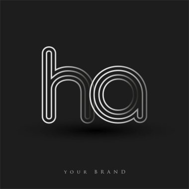 İlk logo siyah beyaz çizgili kompozisyon ve küçük harf, Vector logo şablon elemanları şirketiniz veya şirket kimliğiniz için.