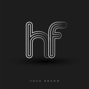 Başlangıçta HF logosu çizgili kompozisyon ve küçük harf, Vector logo tasarım şablonu elemanları şirketiniz veya şirket kimliğiniz için siyah ve beyaza boyandı.