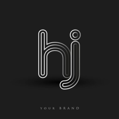 Başlangıçta HJ logosu çizgili kompozisyon ve küçük harf, Vector logo şablonu elemanları şirketiniz veya şirket kimliğiniz için siyah-beyaz renklendirildi.