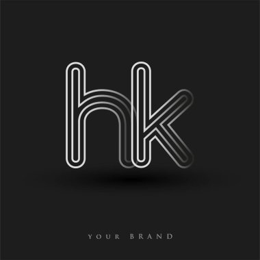 İlk logo çizgili kompozisyon ve küçük harf, Vector logo şablonu elementleri şirketiniz veya şirket kimliğiniz için siyah beyaz.