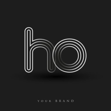 İlk logo siyah-beyaz çizgili kompozisyon ve küçük harf, Vector logo şablonu elemanları iş veya şirket kimliğiniz için.