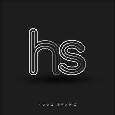 Başlangıçta HS logosu çizgili kompozisyon ve küçük harf, Vector logo şablonu elemanları şirketiniz veya şirket kimliğiniz için siyah beyaz olarak renklendirildi.