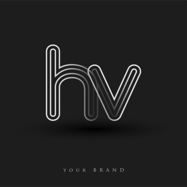 İlk logo siyah beyaz çizgili kompozisyon ve küçük harf, Vector logo şablonu elemanları iş veya şirket kimliğiniz için.