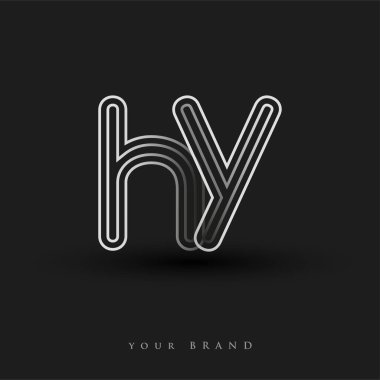 Başlangıçta HY logosu çizgili kompozisyon ve küçük harf, Vector logo şablonu elemanları şirketiniz veya şirket kimliğiniz için siyah ve beyaza boyandı.