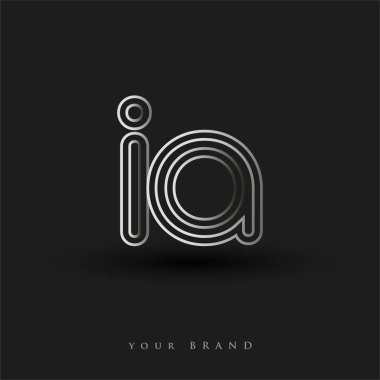 İlk logo IA renkli siyah-beyaz çizgili kompozisyon ve küçük harf, Vector logo şablonu elemanları iş veya şirket kimliğiniz için.