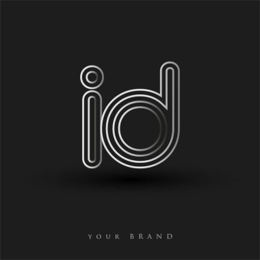 Başlangıçta logo numarası çizgili kompozisyon ve küçük harf ile siyah beyaz, işletme veya şirket kimliği için vektör logo şablonu unsurları.