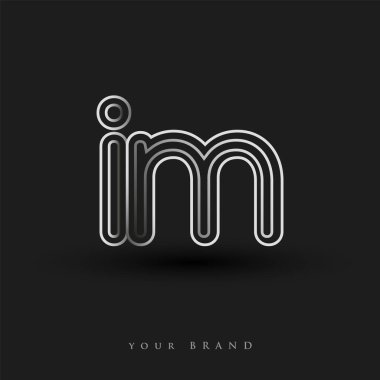 ilk logo IM siyah beyaz çizgili kompozisyon ve küçük harf, Vector logo şablon elemanları iş veya şirket kimliğiniz için.