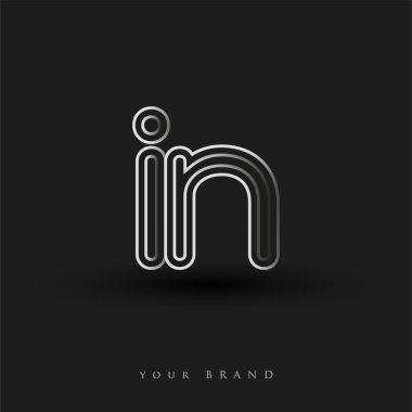 Başlangıç logosu çizgili kompozisyon ve küçük harf, Vector logo şablon elemanları iş veya şirket kimliği için siyah beyaz.