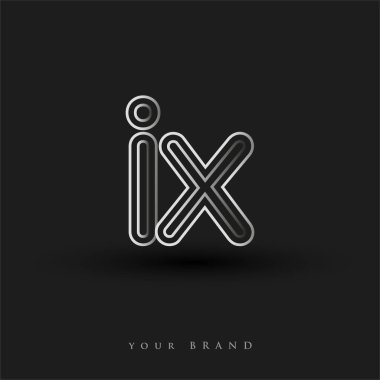 İlk logo IX siyah beyaz çizgili kompozisyon ve küçük harf, Vector logo şablonu elemanları iş veya şirket kimliğiniz için.