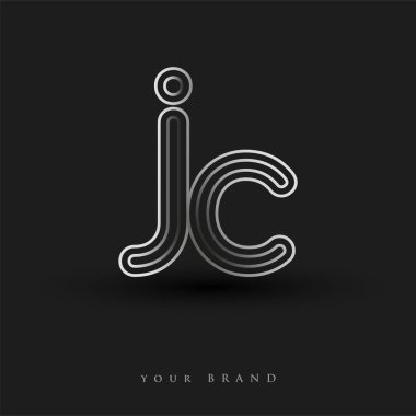 İlk logo çizgili kompozisyon ve küçük harf, Vector logo şablonu elementleri şirketiniz veya şirket kimliğiniz için siyah ve beyaza boyandı.